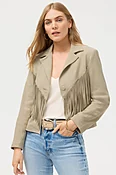 CROPPED FRINGE ITALIAN SUEDE JACKET