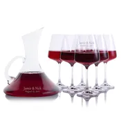 Custom Coltrane Wine Decanter 7pc. Stemmed Gift Set By Crystalize