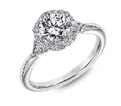 14K “Heaven’s Gates” Fancy Diamond Halo Engagement Ring