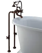 British Telephone Floor-Mount Faucet with Hand Shower