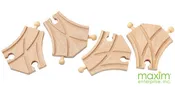 4 Pieces of Short Curved Wooden Switch Track