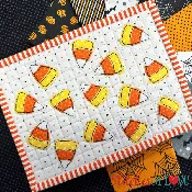 Candy Corn Toss PDF Downloadable Mug Rug Pattern