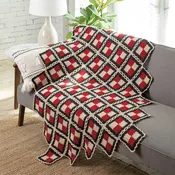 4-Patch Quilt Throw Blanket Crochet Pattern - Digital Download