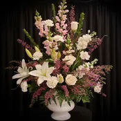 Classic Pink and White Funeral Spray