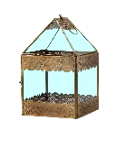 Antiqued Zinc Tabletop Lantern Small