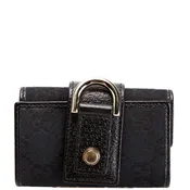 141419 GG Canvas 6 Key Holder Black
