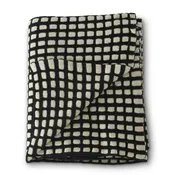 60" Cotton Black & White Check Knit Throw Blanket