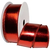 1-1/2″ WIRED LAMÉ 10YD Red