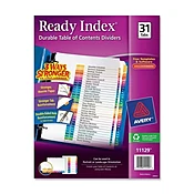 1-31 Tab Customizable Table of Contents Multicolor Dividers, Classic Design, 8-1/2" x 11"