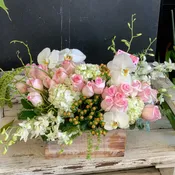Pink & White Flower Arrangement — BLOOMS BY BAHRAM