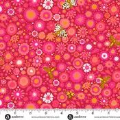 Alison Glass "Camp Kitschy Lala" - Daisy Field in Cardinal - Half Yard