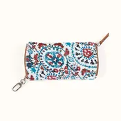 Spark Double Eyeglass Case in Cotton Canvas - Batik Blooms Canvas