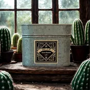 Cactus Blossom Galvanized Oval Tin Soy Candle