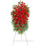 100 Red Carnation Easel Spray Delux