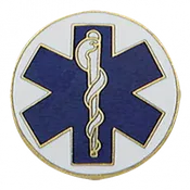 Collar Disc, Star of Life w/Gold Trim (2 Pack)