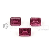 10.20 x 8 mm to 11 x 7.90 mm - Dark Pink Tourmaline Emerald Cut - 3 Pieces - 11.60 carats (ToCS1033)