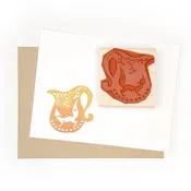 Fox Pitcher Rubber Stamp