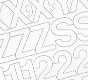 1/2″ White Medium (Helvetica) Vinyl Letters/Numbers Set