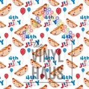 4th of July Hot Dog Pattern Vinyl 12" x 12"