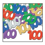 "100" Multicolored Confetti - 1/2oz.