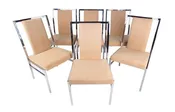 Set of Six Modern Chrome Dining Chairs