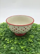 6" Red Polk a Dot Bowl