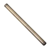 7" Long Hollow Brass Lamp Pipe or Fixture Stem, 1/4 IP x 1/4" Both Ends Threaded, Antique Brass Finish (22255BA)