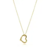16" Necklace Gold - Love Gold Charm - Enewton