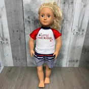 2pc 18" Little Firecracker Shirt/Shorts