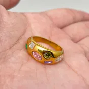 Colorful Gem Dome Ring