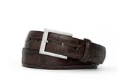 1" Matte American Alligator Belt with Brushed Nickel and Gold Buckles