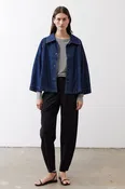 Denim Cropped Swing Jacket