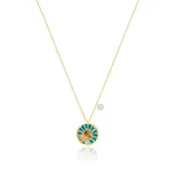 10kt Yellow Gold Diamond and Fossil Pendant Necklace