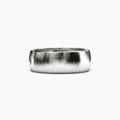 Dome Shaped Sandpaper Finish Wedding Band in Platinum | Bixlers®