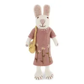 Big White Bunny with Lavender Dress & Purse