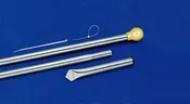 10 ft. x 1 in. Aluminum Display Pole Set, Silver 2 Piece pole with Vinyl Ball Top and Ground Sleeve