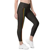Stripe Dark Chocolate Denim Tights w/Pockets
