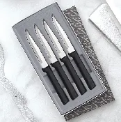 Rada 4 pc. Serrated Steak Knife Set (Black Handle)