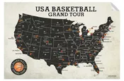 Basketball Wall Art, Map of NBA Teams