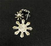 Philippine Sun Earrings & Pendant, Sterling Silver