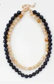 Black & Cream Stone Beaded Necklace