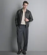 Chris Leather Bomber Jacket