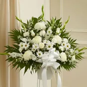 Heartfelt White Funeral Basket