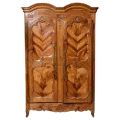 Antique French Cherry Double Dome Armoire