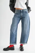 Cuffed Barrel Jean - Med Wash