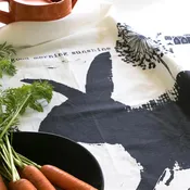 Bunny Tea Towel — Handprinted Cotton