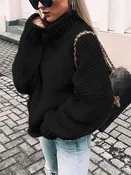 Full Size Chunky Knit Turtleneck Sweater Plus Size