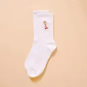 Cowgirl Boot Embroidered Crew Socks