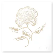 Bengal Botanical No. 3 in Tan on Soft White