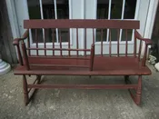 early 19th century mammys rocker in old red paint 4 feet wide
